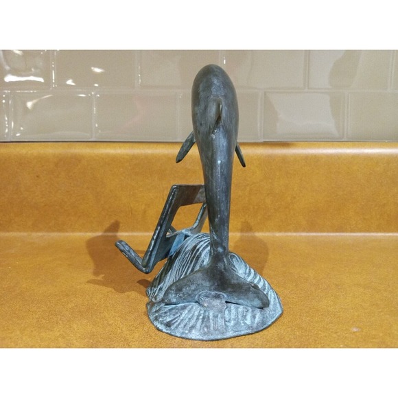 Bronze Business Card Holder San Pacific International SPI DOLPHIN SCULPTURE - Picture 4 of 9